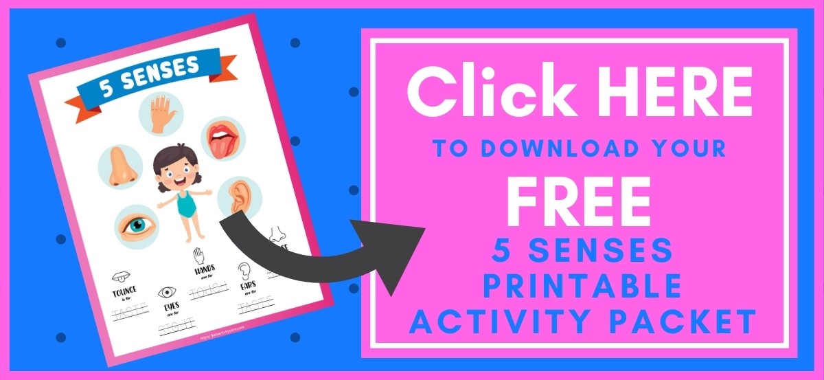 5 Senses Activity Packet Printable Button