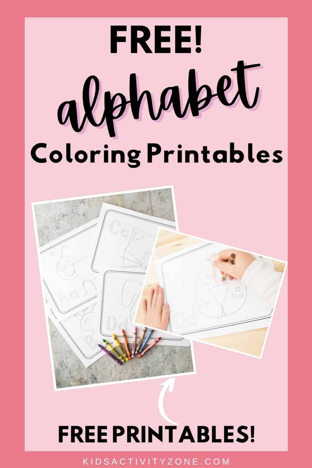 Alphabet Coloring Sheet Printable are the perfect easy activity for children learning their ABCs. Each picture has the letter of the alphabet in both upper and lowercase plus a cute picture to color. 