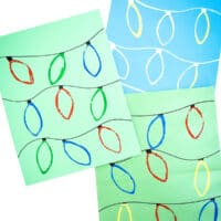 Three Sheets of Cardboard Roll Stamp Art Christmas Lights