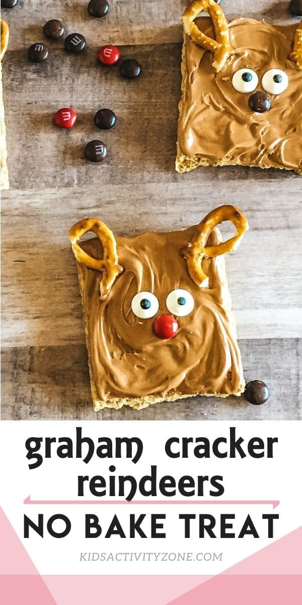 If you need an easy and edible holiday treat for kids these Graham Cracker Reindeer Treats couldn't be easier! They are simple to make with minimal prep, plus the kids love them! Great for holiday parties!