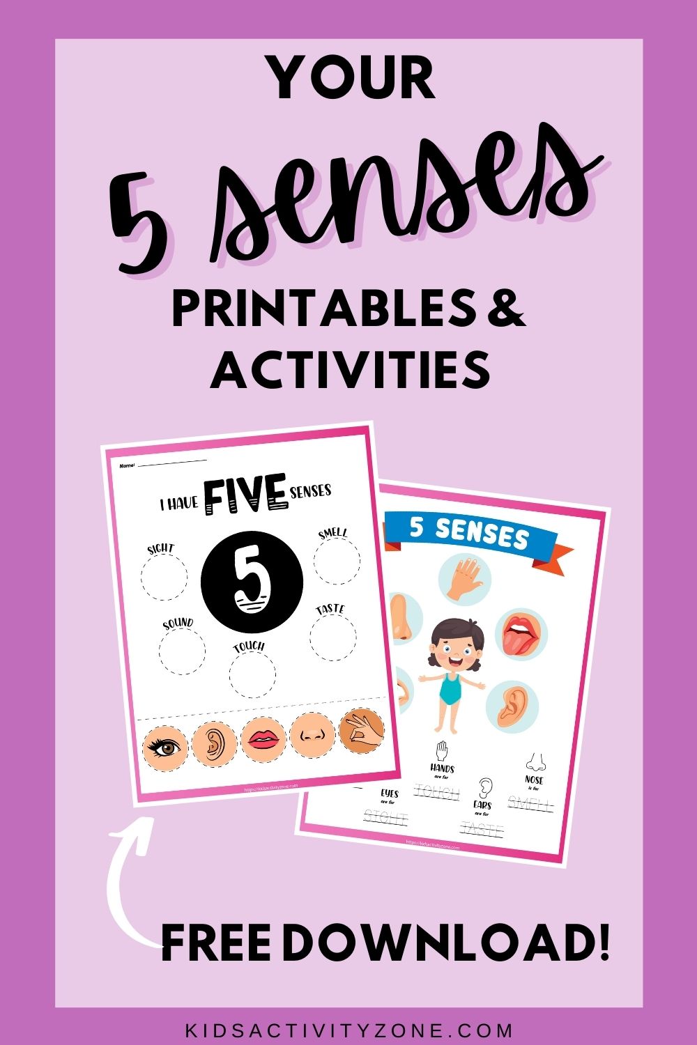 The five sense are one of the first and best resources for preschoolers to learn. They help children explore the world around them and also help make sense of what's around them. Here are some fun activities to pair with learning about your 5 senses! These free printables and activities are perfect for toddlers, preschool aged children and kindergarteners.