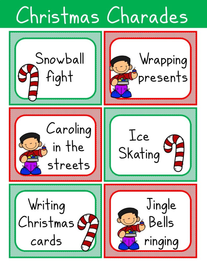 Christmas Charades For Kids Kids Activity Zone