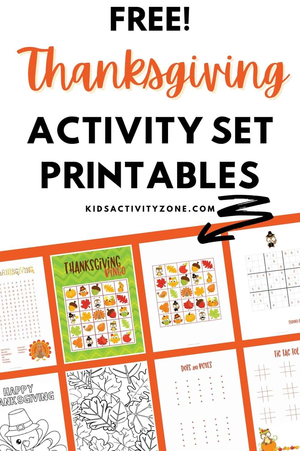 Looking for Thanksgiving printables! This FREE Thanksgiving Activities Printable Set is what you need. It's great for the classroom, Thanksgiving gatherings and more. The set includes Bingo, tic tac toe, dots and boxes game, Sudoku puzzles and more. There's something for everyone.