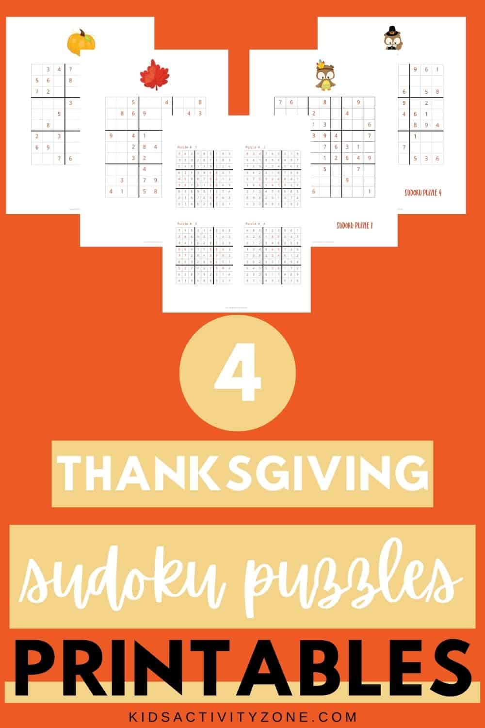 Free printable sheets for Thanksgiving Sudoku plus answer keys! This is a fun activity for kids parties or a great way to entertain your guests at your Thanksgiving holiday. Set a time and make it a competition to see who wins first!