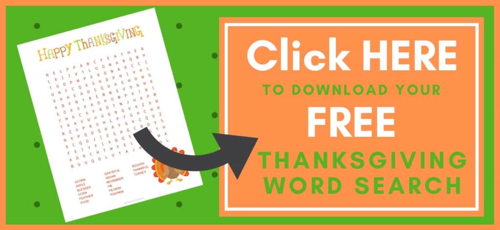 Thanksgiving Word Search Printable Button