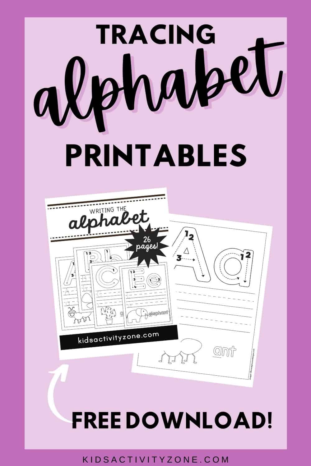 This free download of Alphabet Tracing Worksheets are perfect for your young learner! Tracing the letters will help them identify letters, great for fine motor skills and letter recognition.