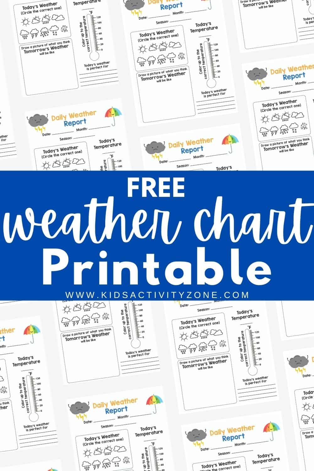 Printable Weather Chart - FREE - Kids Activity Zone