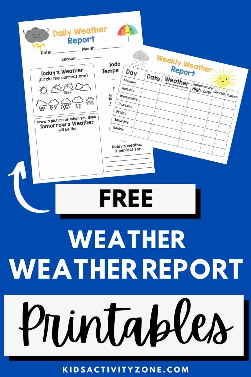 Free Daily and Weekly Weather Journal Printable perfect for elementary students learning about the weather. If you have a weather unit coming up you want this printable where kids can record today's weather plus predict tomorrow's. 