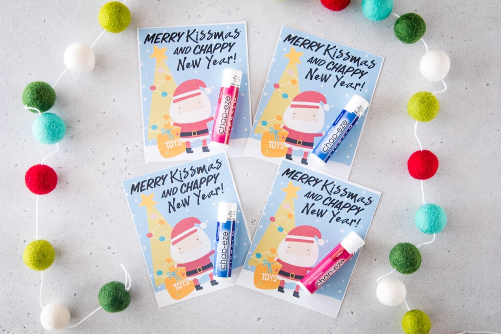 Chapstick Gift Tags with chapstick attached