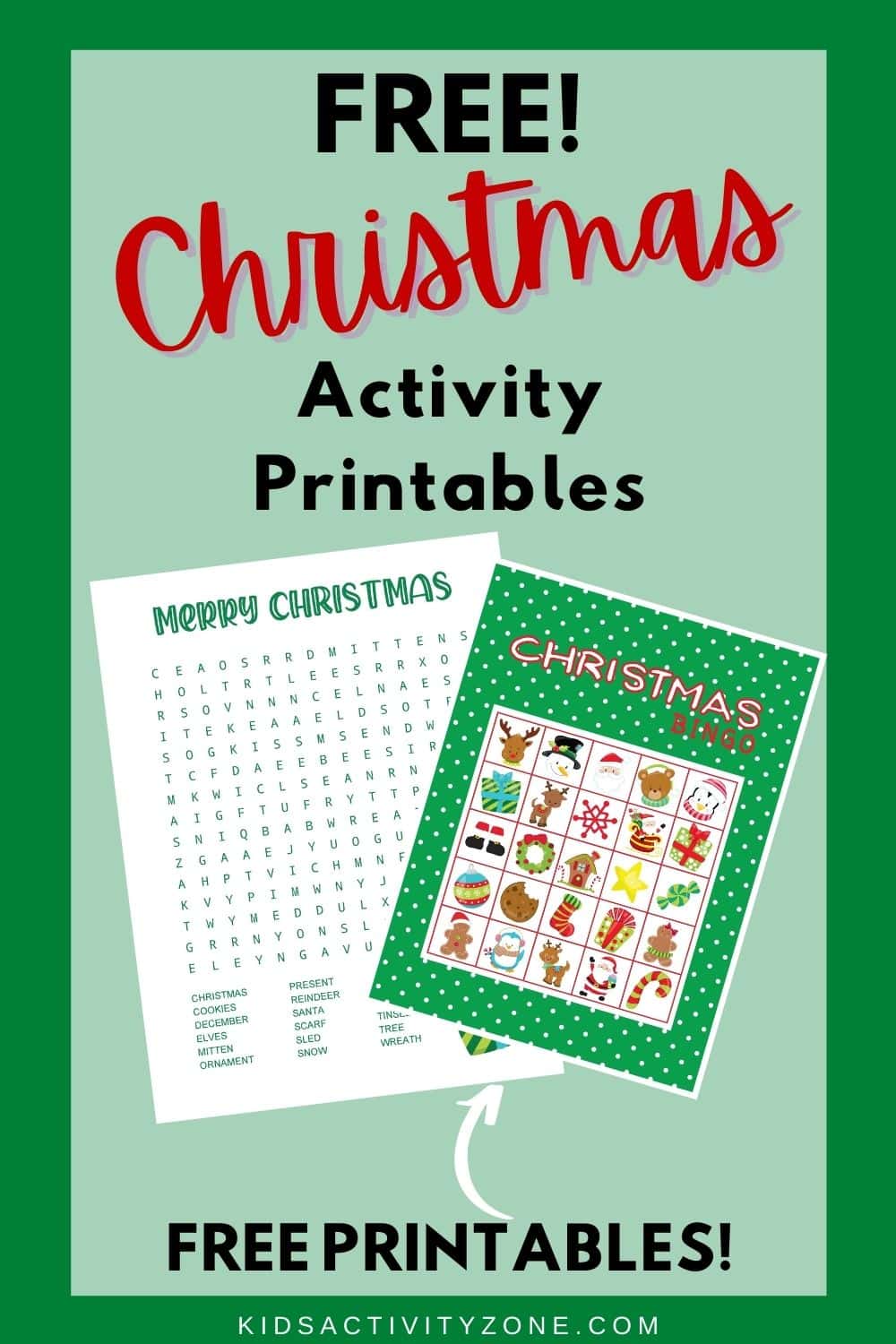 Free Christmas Activities Printables are perfect for any holiday party. You can use them in your classroom, during a gather, after Christmas dinner and more! There's an activity for everyone like Christmas Bingo, Sukoku, Word Search, Coloring pages and more!