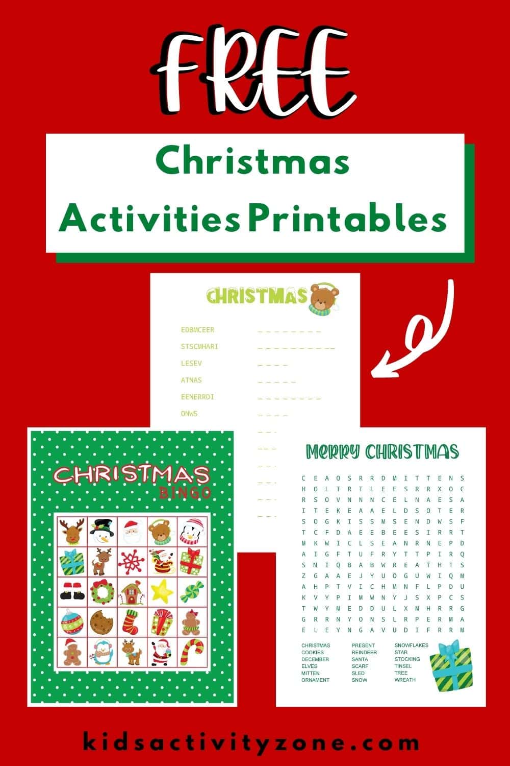 Looking for easy activities everyone will enjoy during your holiday party? Grab these Free Christmas Activities Printables. There's something for everyone including Christmas Bingo, Word Search, Sudoku and more!