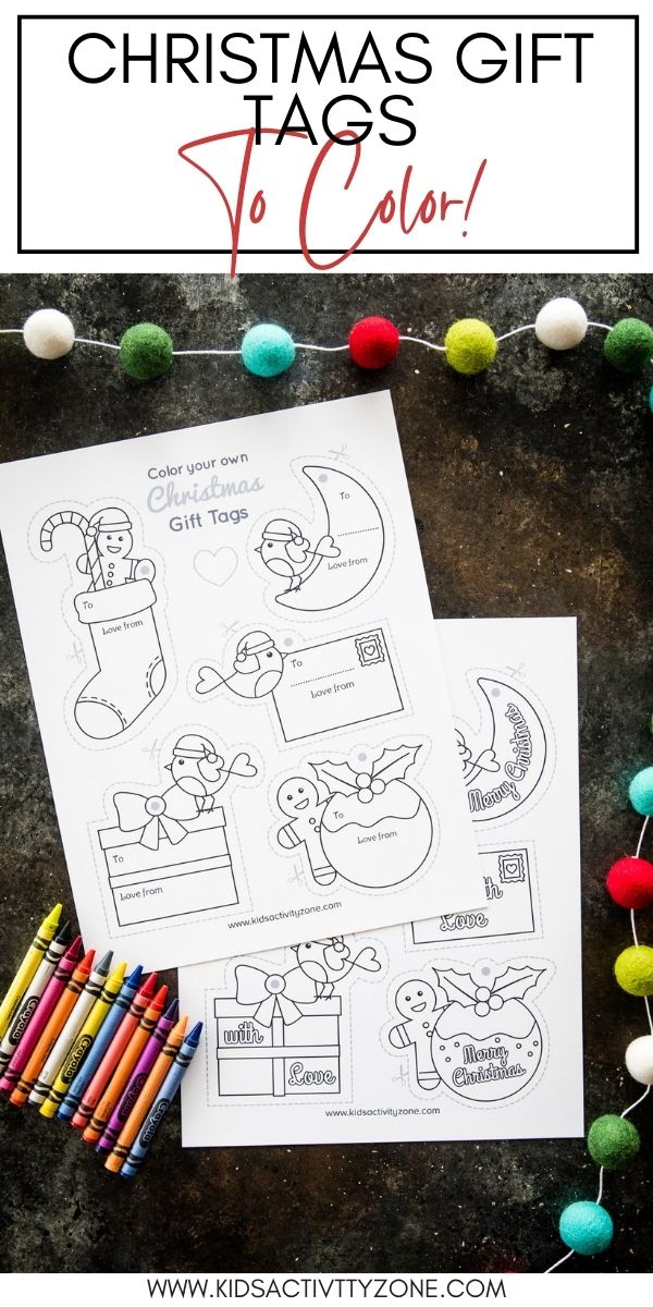 Christmas Present Tags : Personalized Coloring Tags by Buzz Into