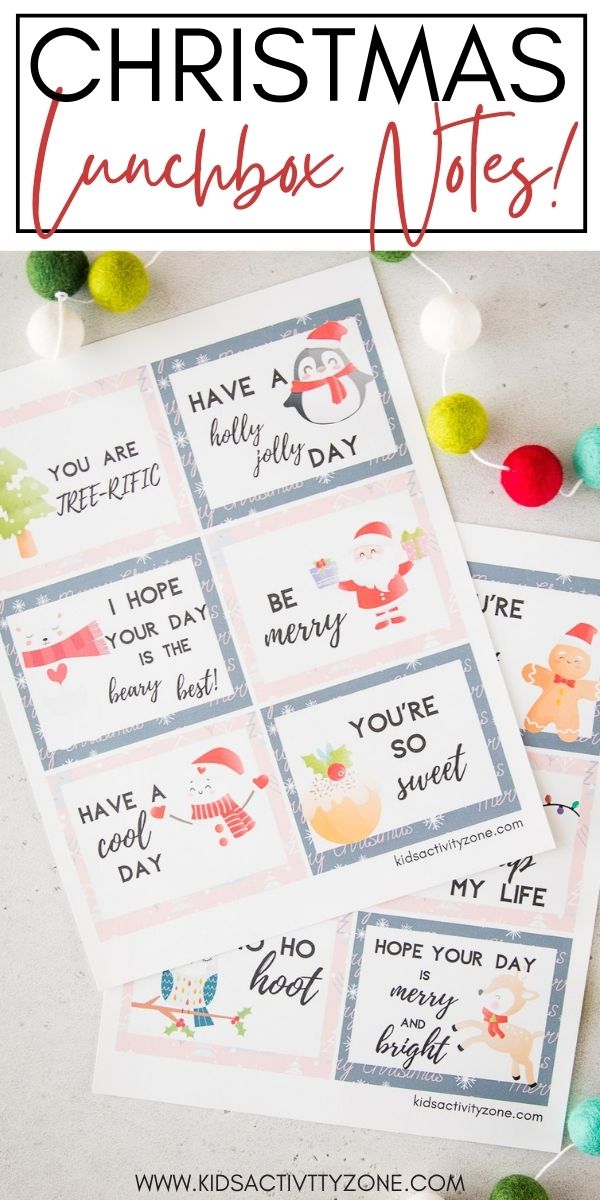 Christmas Lunchbox Notes are a fun idea to pack in your child's lunchbox. They will love them no matter their age, plus great ideas to write on the back of them. A free printable perfect for Christmastime! 