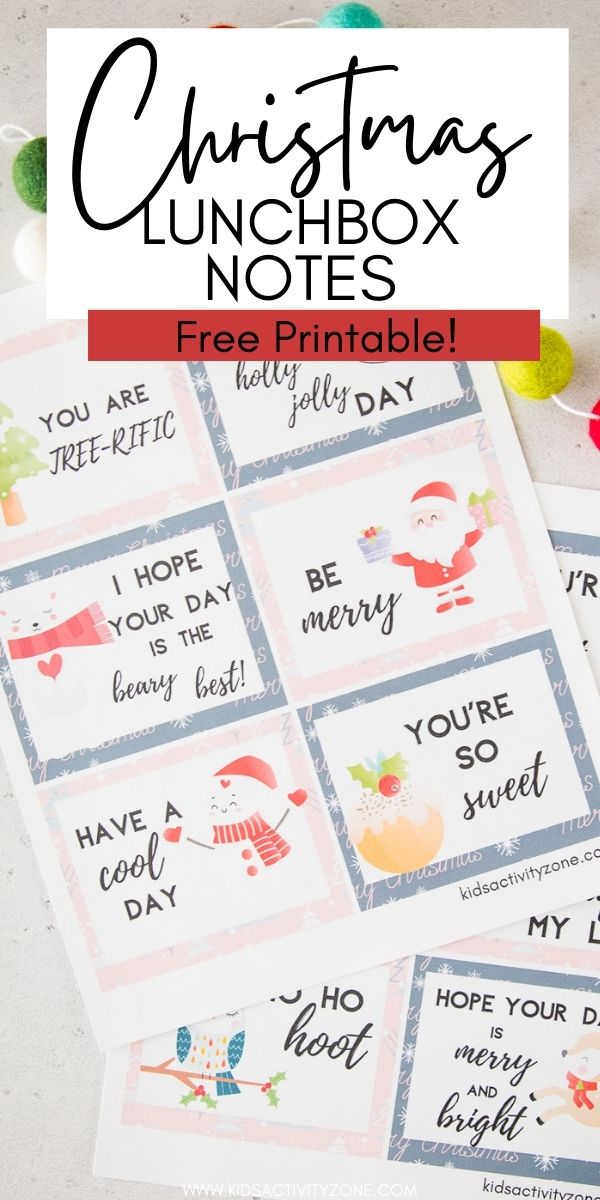 The Polka Dot Posie: Printable Christmas Lunch Box Notes