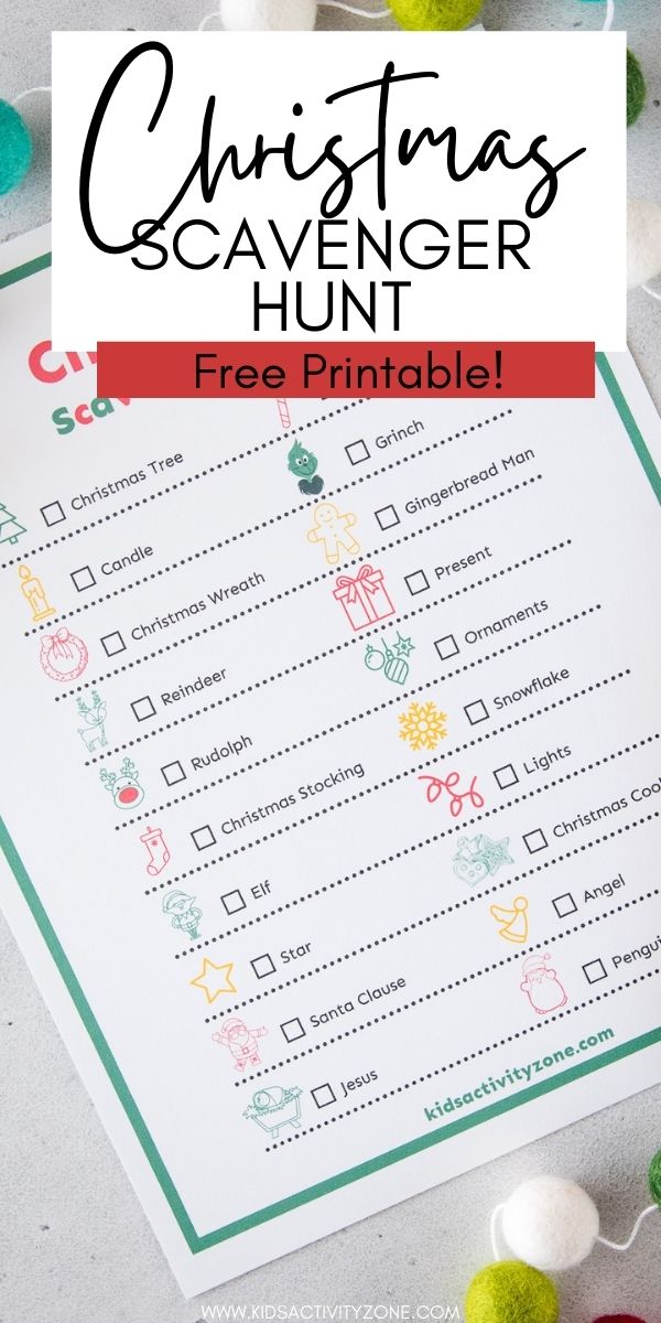 Grab this free Christmas Scavenger Hunt Printable for the kids this holiday season. Make it into a game and see who can find the most on their list within a set amount of time!