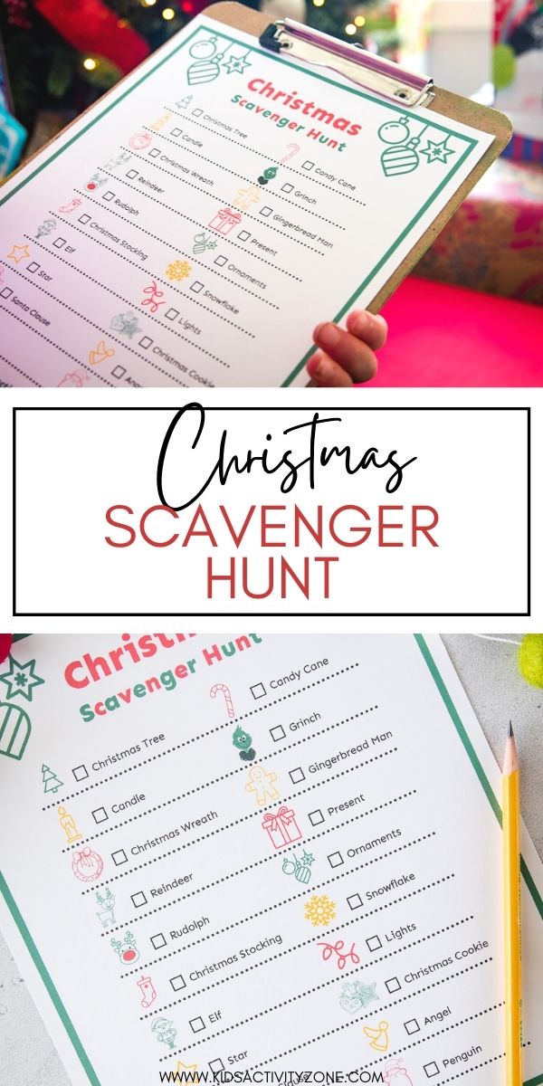 Looking for a little holiday fun that will keep the kids busy for a little while? This free Christmas Scavenger Hunt is a quick and fun activity for them! The list is wrote out plus has pictures for those younger children that can't read.