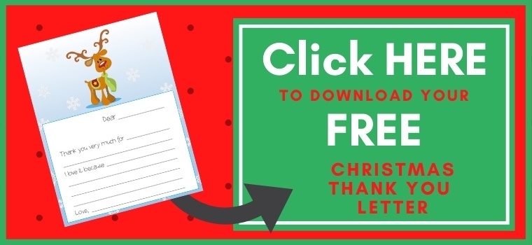 Christmas Thank You Letter Printable Button