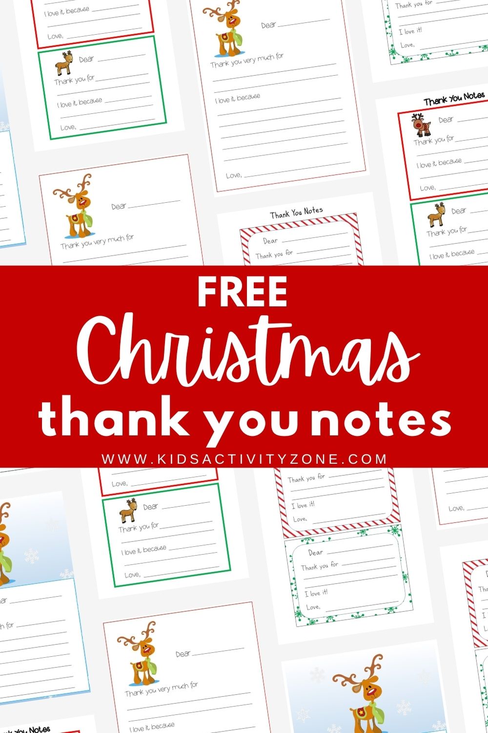 christmas thank you notes template