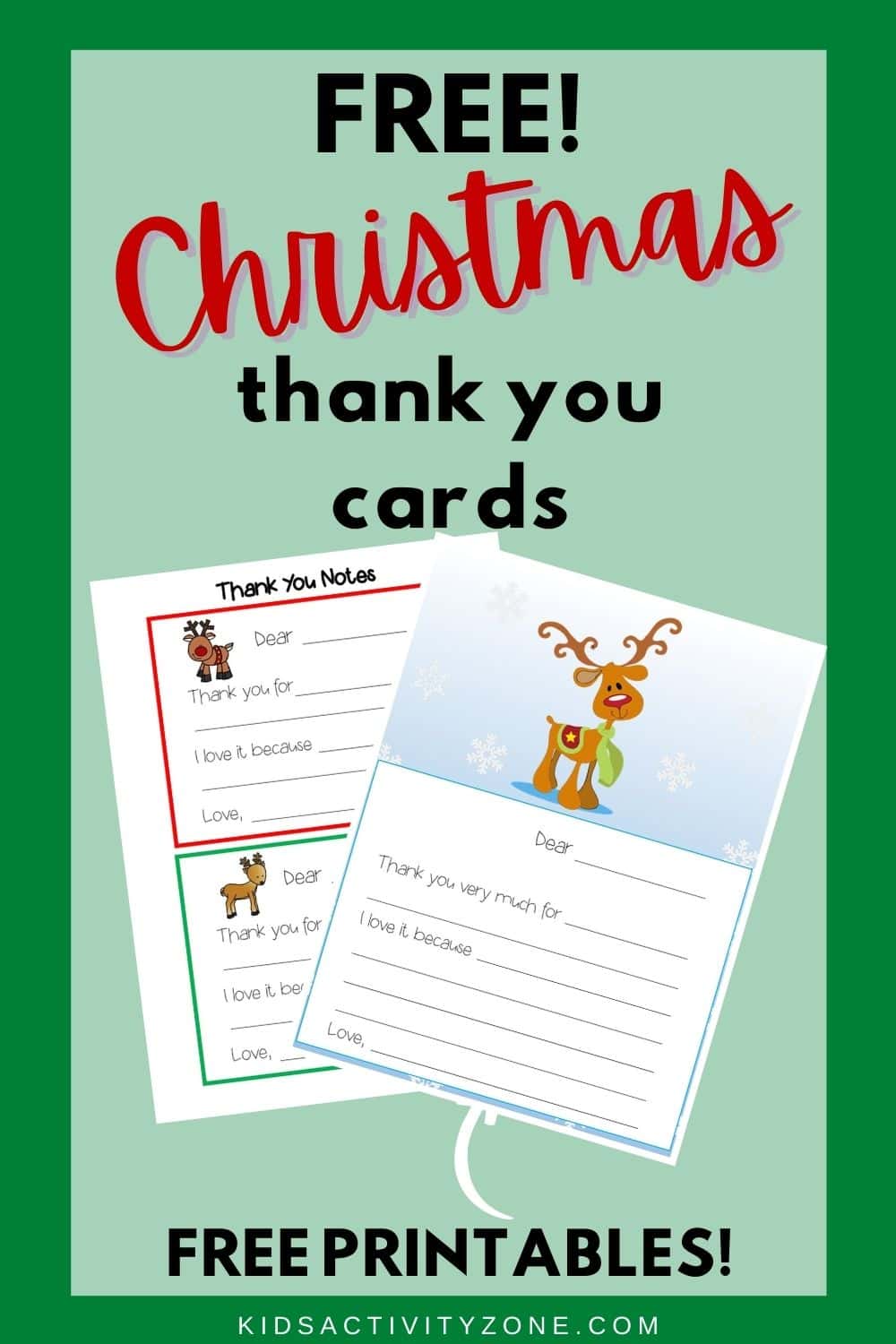 Grab these free printable Christmas Thank You Cards for kids to fill out after Christmas is over. It teachers your kids to show appreciation and practices handwriting. A win for both!