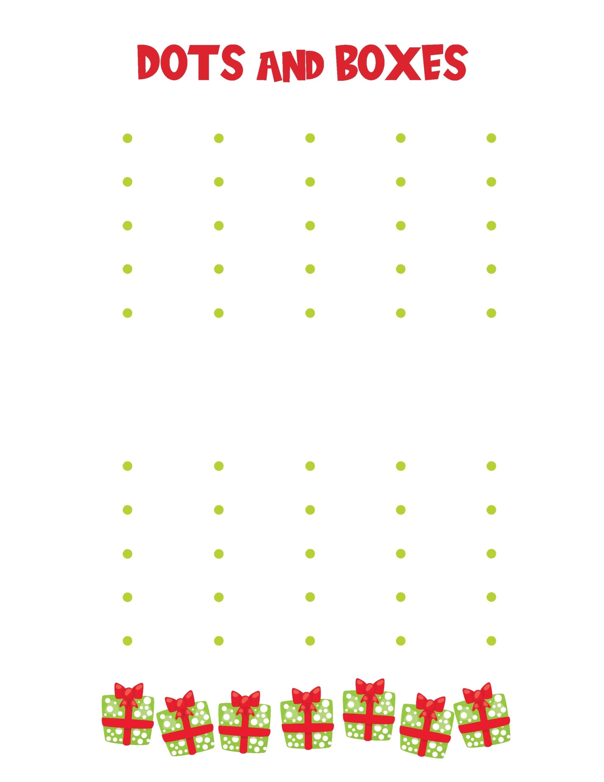 Christmas Dots and Boxes Printable