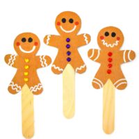 Set of three Stick Gingerbread Man Puppets