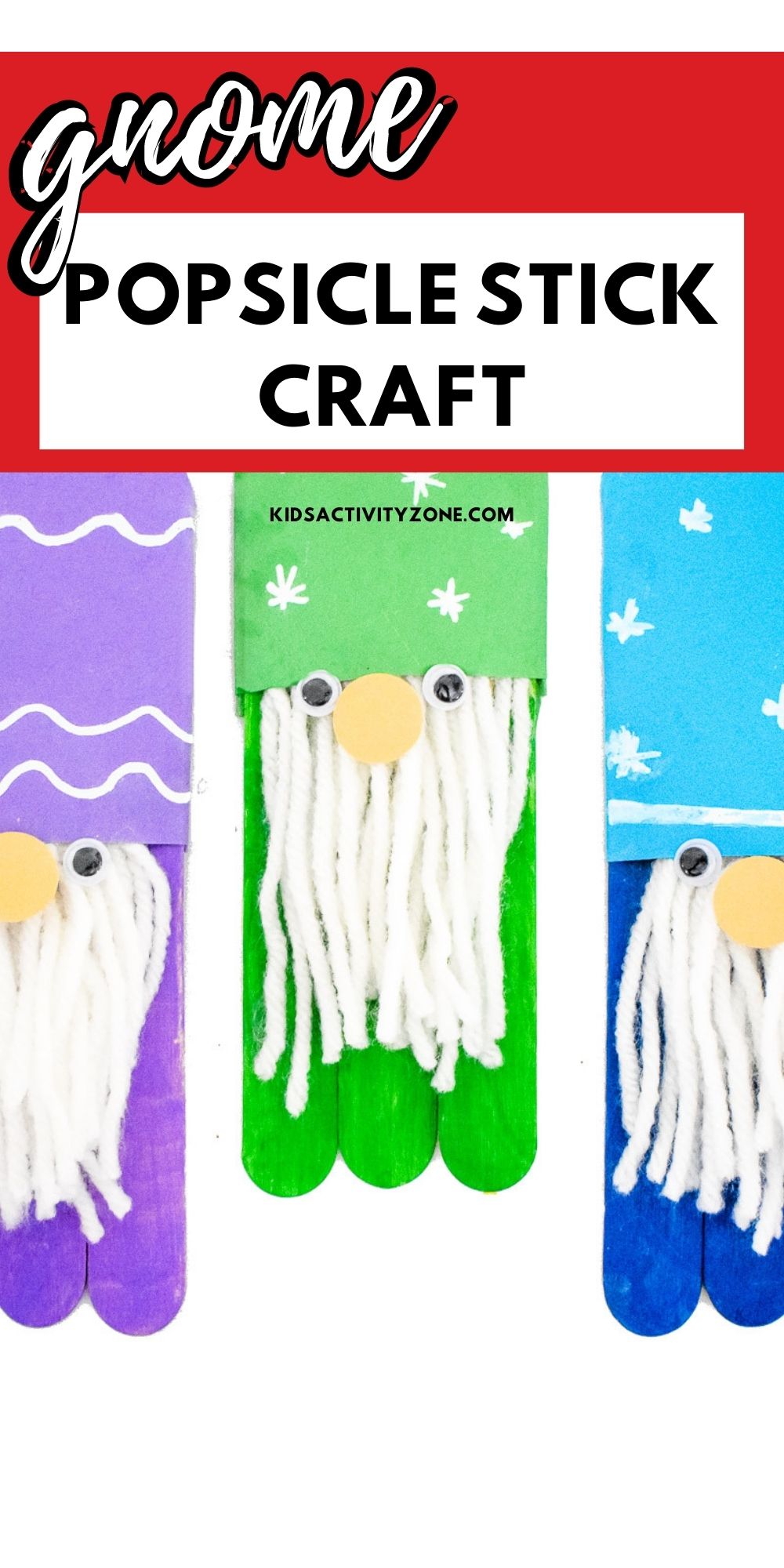 Popsicle Stick Crafts are so fun and easy especially this adorable Gnome made out of craft sticks! With easy to find supplies anyone can do this easy craft!