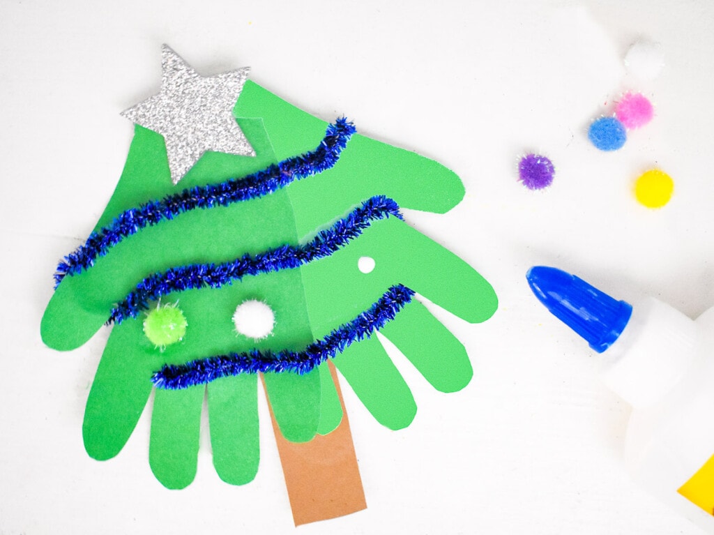 Finished Christmas Tree Handprint Craft