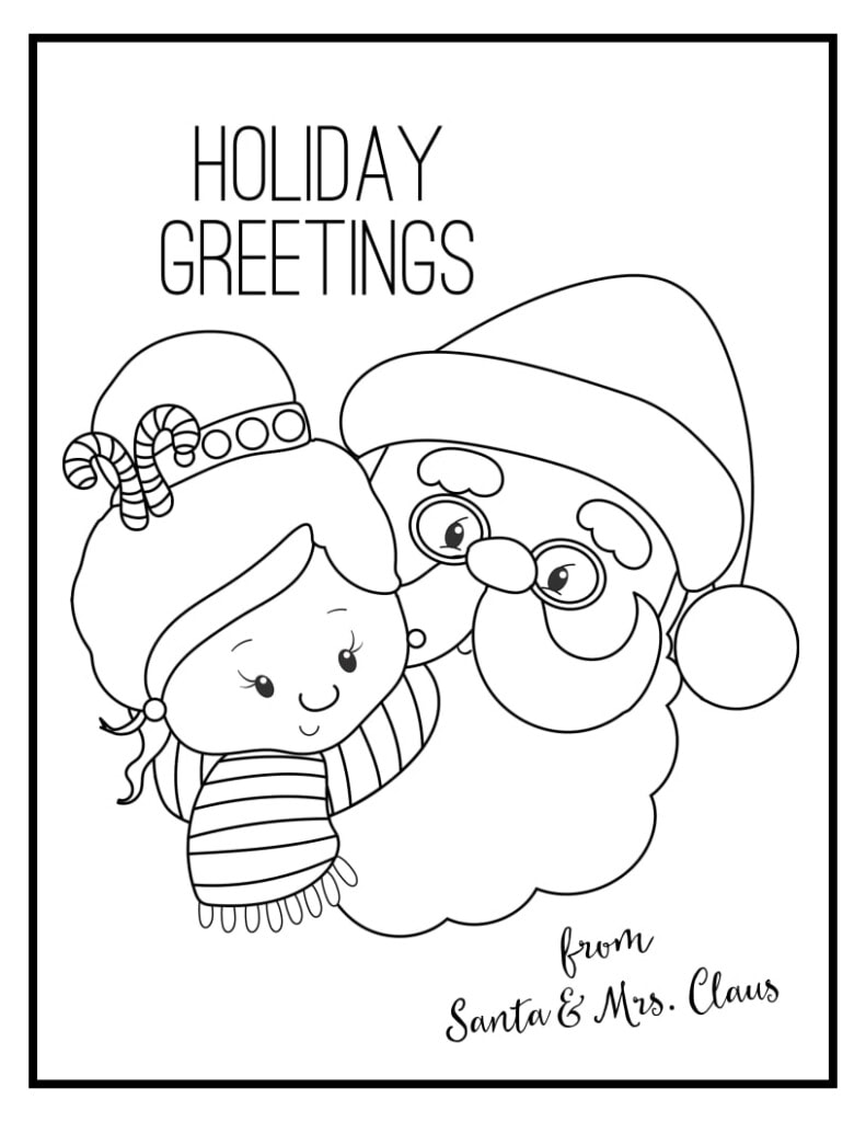 Santa and Mrs. Claus Coloring Page