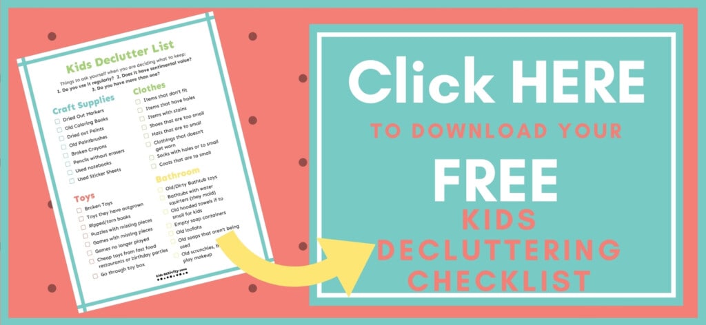 Kids Decluttering Checklist Printable Button
