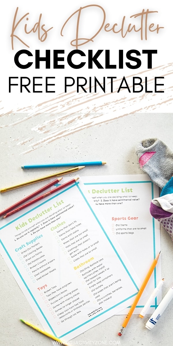 Print off this free Kids Decluttering Checklist and have the kids help you declutter the house. It's broke down into areas and tasks that they can do on their own! 