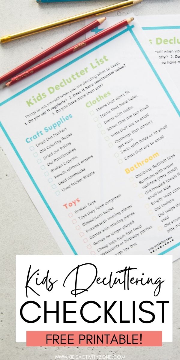 It's a new year and it's time to clean out the clutter. This free printable Kids Decluttering Checklist is a great tool for kids to help out. It lists areas they can declutter with easy tasks. Time to clean up those dried out markers, socks with no matches, puzzles with missing pieces etc.