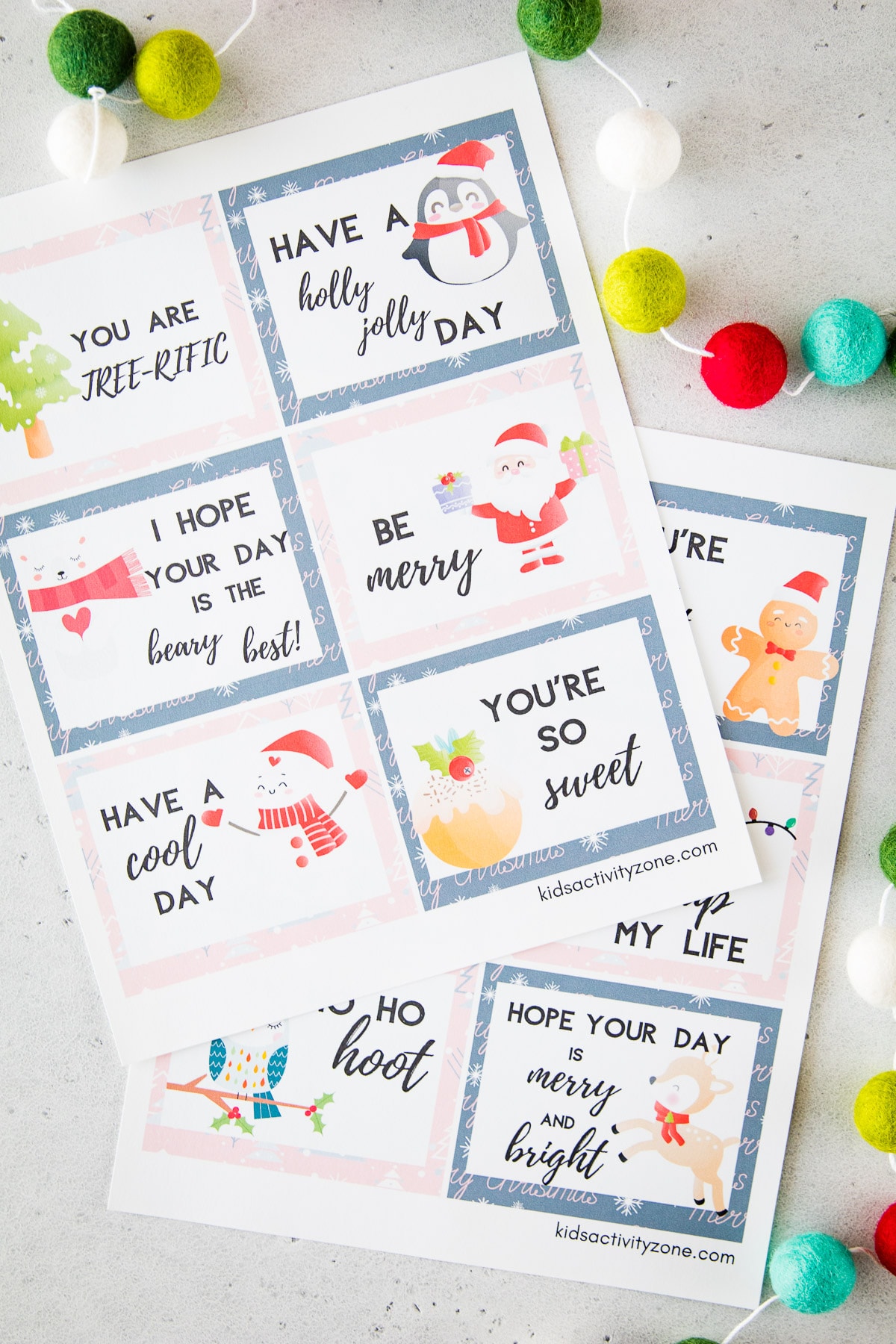 The Polka Dot Posie: Printable Christmas Lunch Box Notes