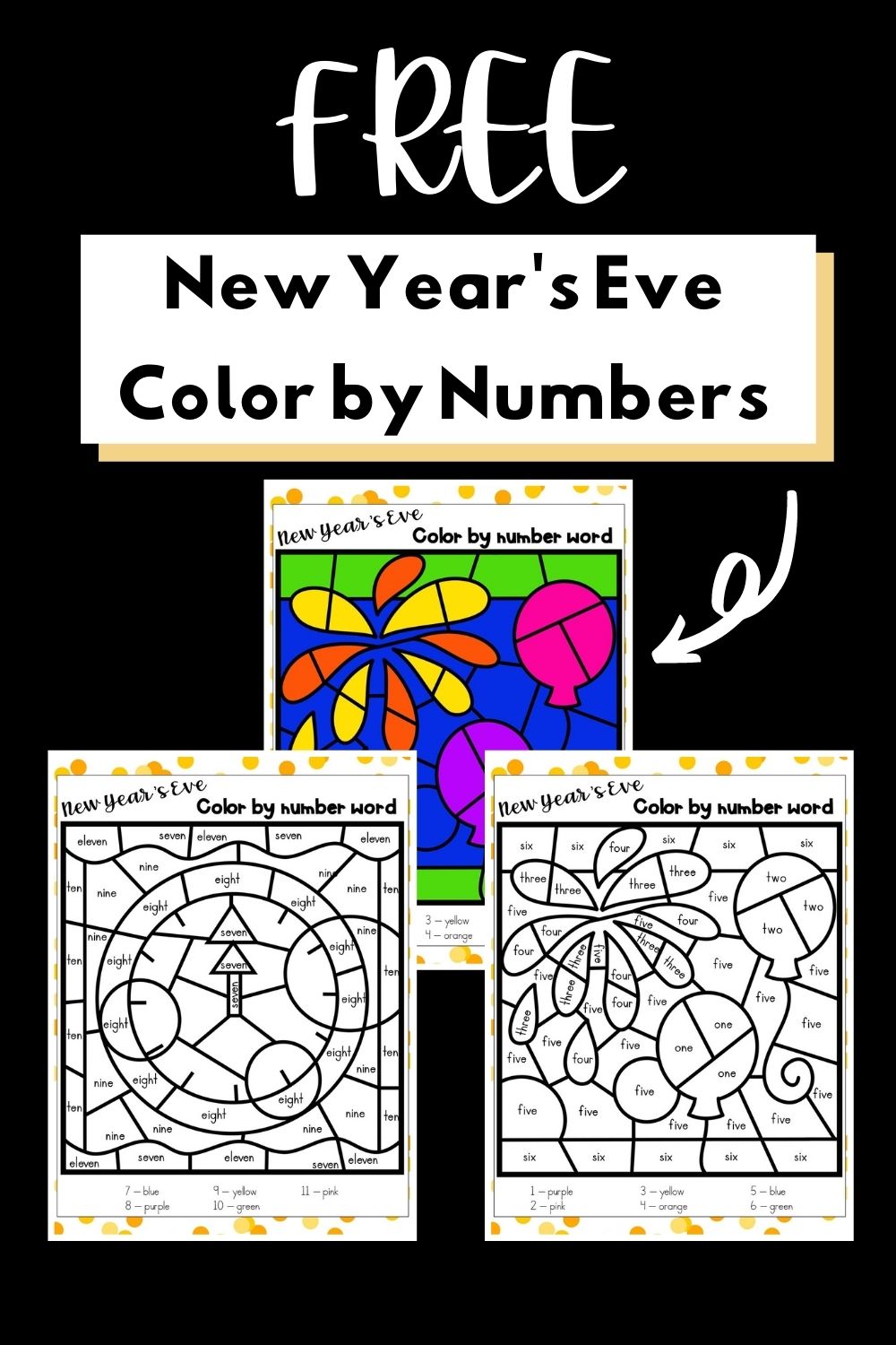 FREE New Years Color By Number (7 Printables!) - Leap of Faith