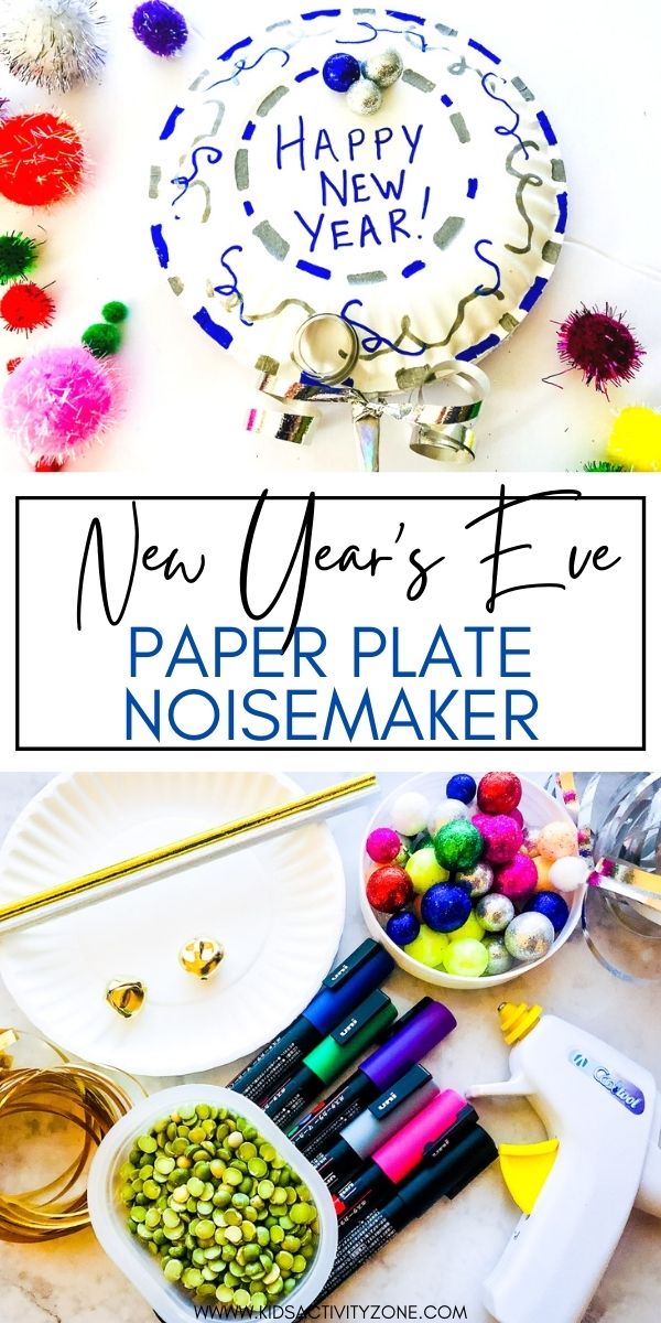 Celebrating New Year's Eve with the kids? Make these fun New  Year's Eve Noisemakers to help ring in the new year! Super easy to make with supplies you already have. 