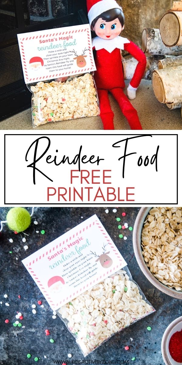 Reindeer Food is a magical mixture of oats and sprinkles that is sprinkled on the lawn on Christmas Eve for reindeer to eat.