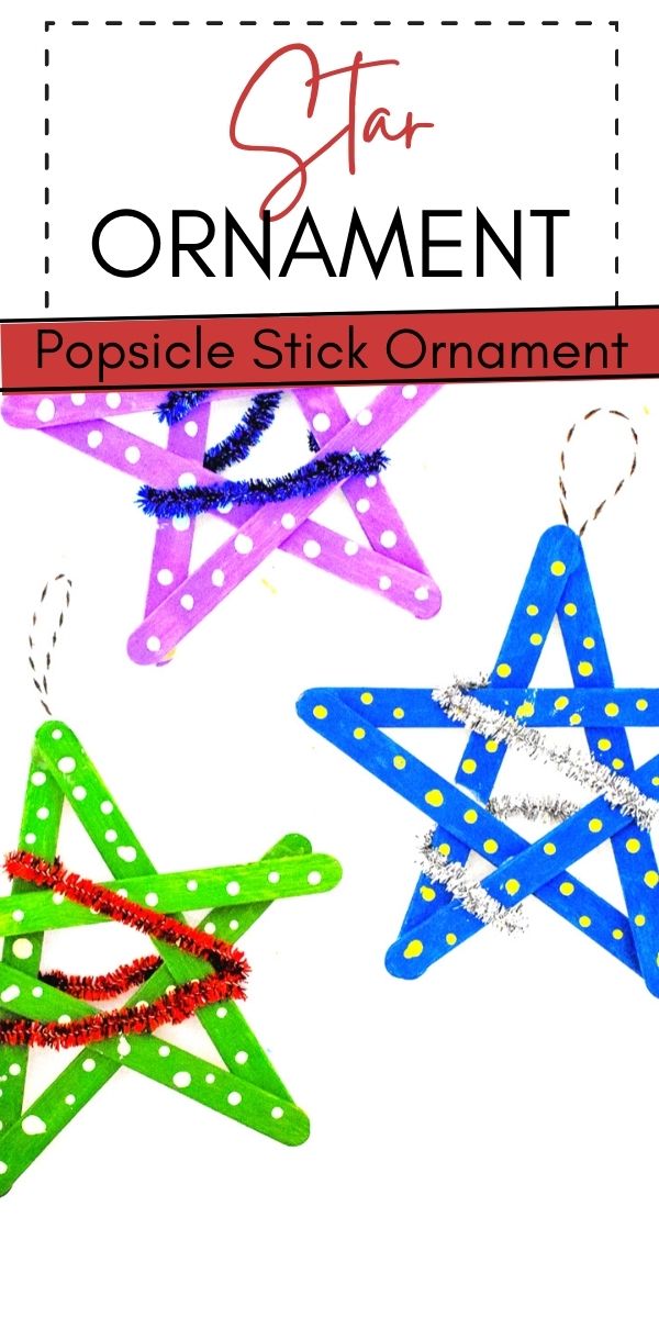 If you are looking for an easy Christmas craft these Star Popsicle Stick Ornaments are what you want to make. It's a quick and easy craft to do at home with your family. Write your name on the back and the year and cherish them for years to come every time you decorate your Christmas tree!