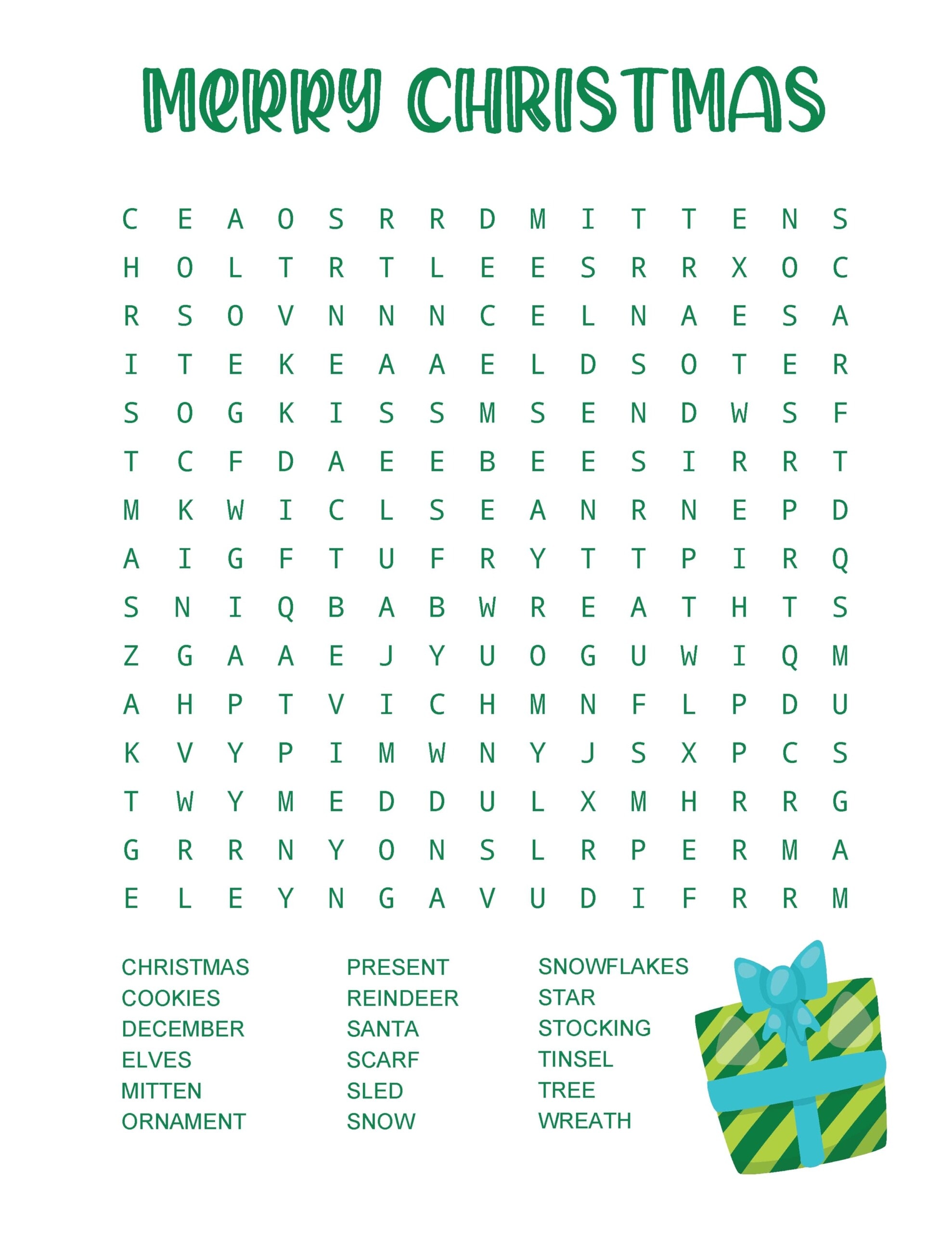 Christmas Word Search Printable