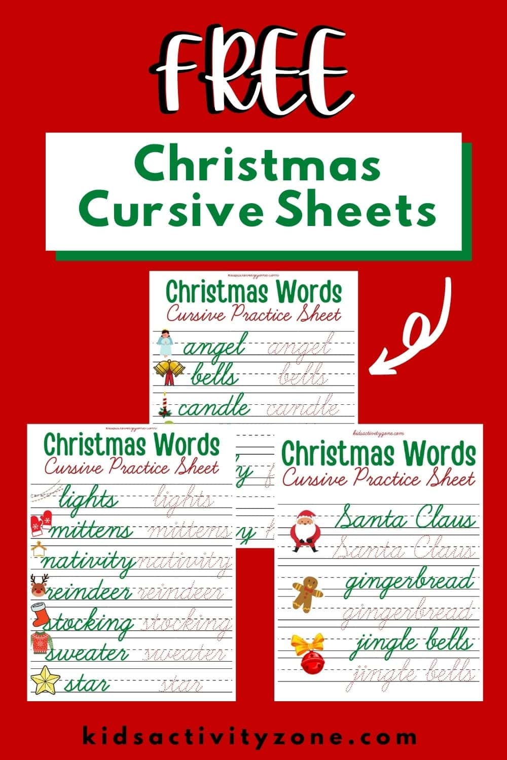 Christmas Words Cursive Practice Sheets is a fun and easy way for kids to practice their cursive handwriting. These free printable worksheets are a fun holiday activity that combines spelling and cursive practice. 