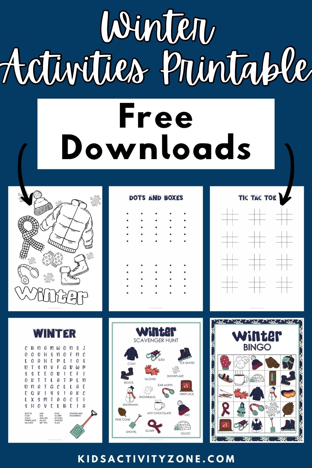 Winter Theme Printable Activities and Game that are a free download! It includes Winter Bingo, Sudoku, Tic Tac Toe, Dots and Boxes, Coloring Page and more! Grab this free printable here. 