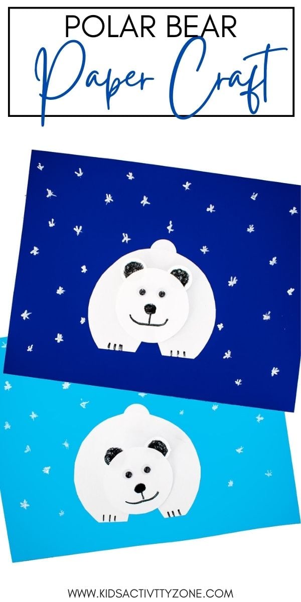 If your kids are bored this winter it's time to make this Paper Polar Bear Craft! It's so easy and needs only supplies that you have or are quick and easy to find. With only 30 minutes you will make this easy winter craft. This is a fun activity if your class is learning about polar bears or animals this winter!