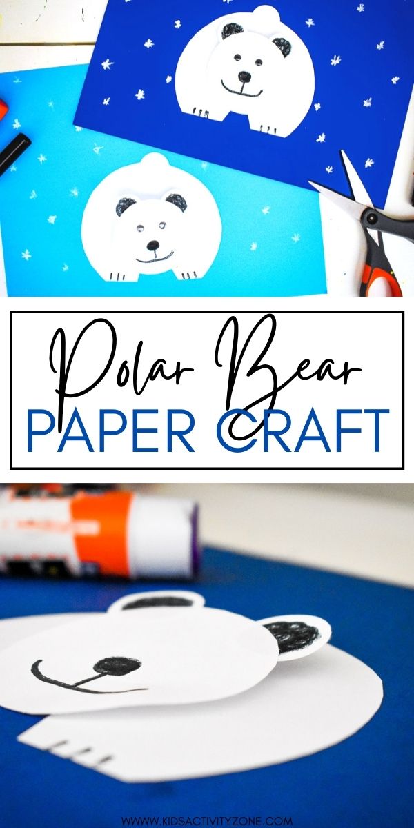 Baby it's cold outside! This Paper Polar Bear Craft is a quick and easy craft for a cold winter's day. Made with a few supplies you already have in your house it's a fun and easy craft perfect for preschoolers and young elementary aged children!