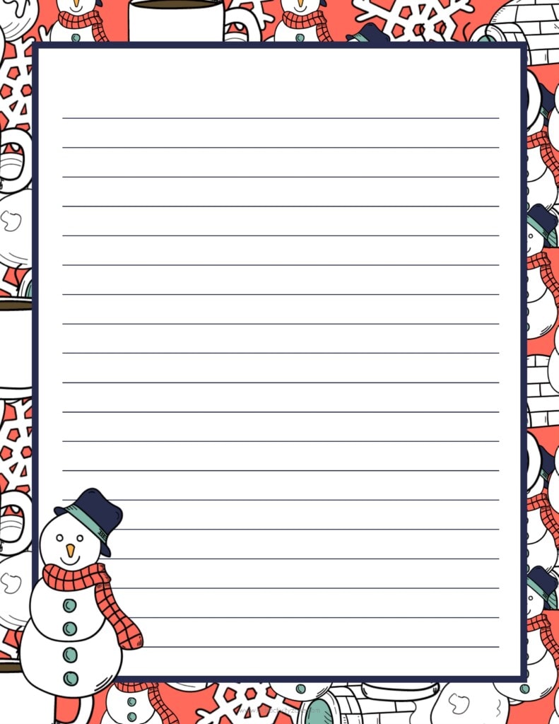 Printable Snowman Winter Stationary 