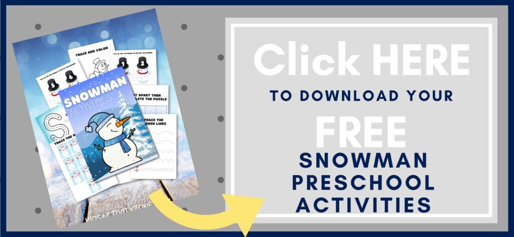 Snowman Preschool Activities Button