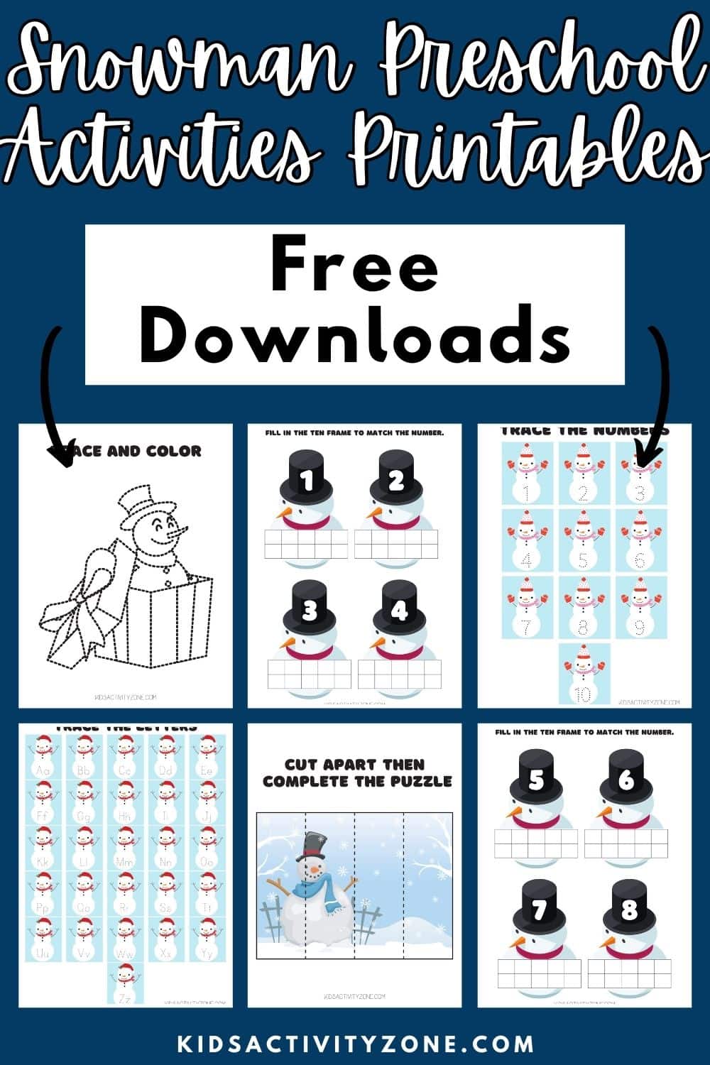 Snowman Preschool Activities Printable - FREE! Kids Activity Zone