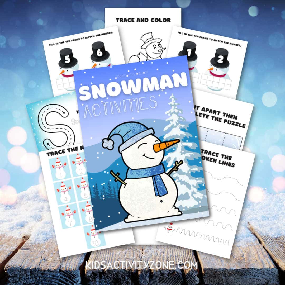 Snowman Preschool Activities Printable - FREE! Kids Activity Zone