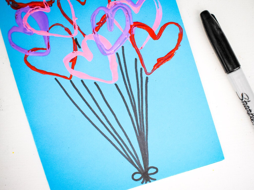 Toilet Paper Roll Heart Stamp {Heart Balloon Card} Kids Activity Zone