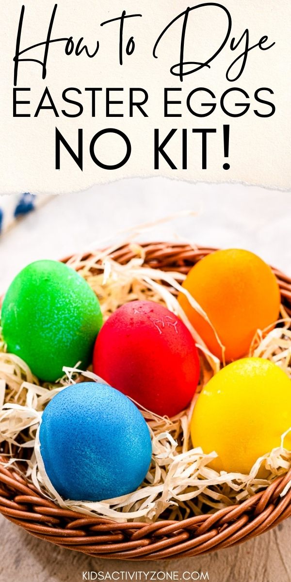 Did you know you can dye Easter Eggs with no store bought kit? These Easter Eggs are dyed with only food coloring, boiling water and vinegar. The result is vibrant Easter Eggs that are so easy and fun to make!