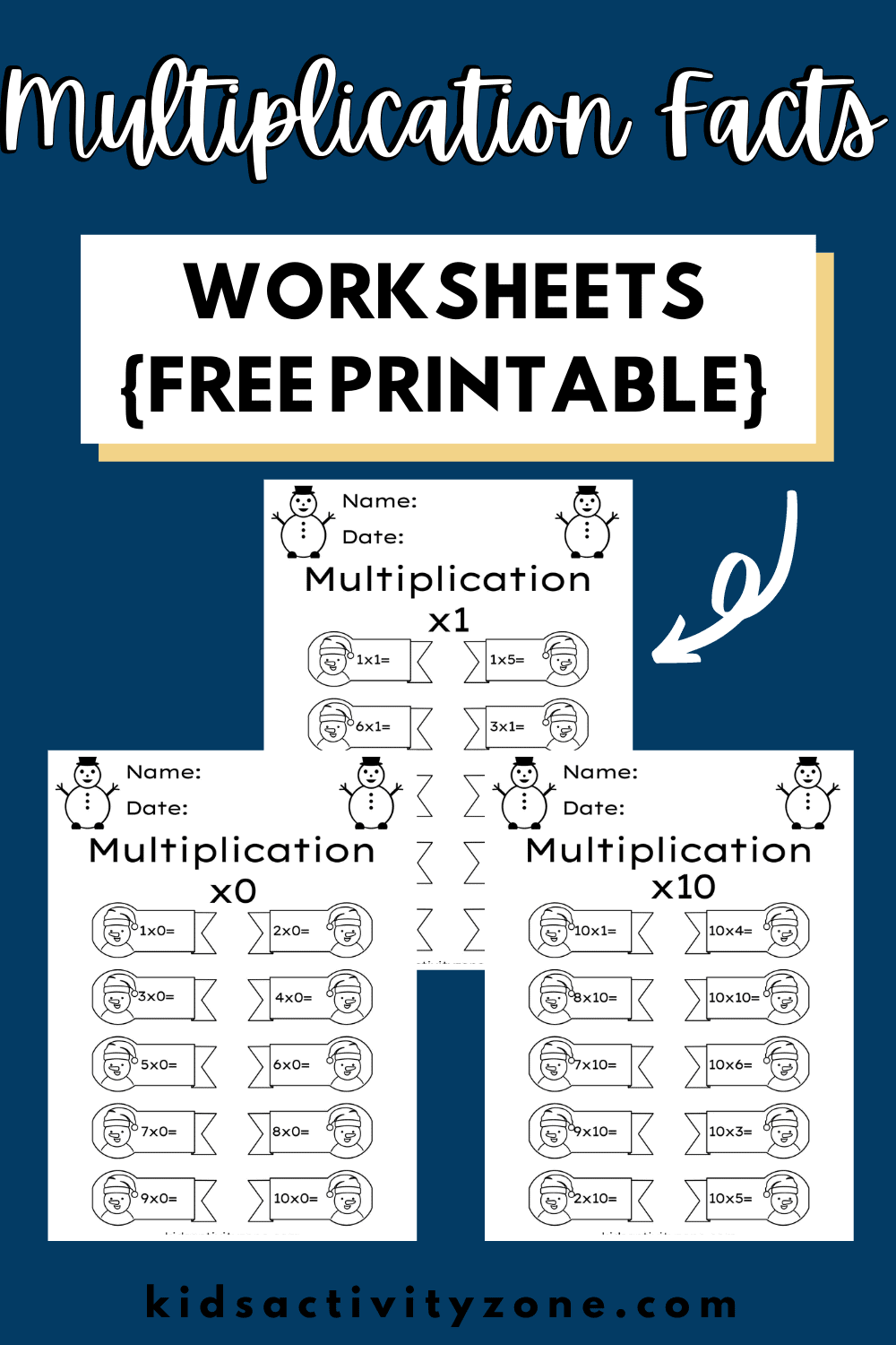 Fun snowman themed worksheet packet to learn multiplication math facts! If you have a student or child that is learning multiplication facts or struggling with them these multiplication fact worksheets are the perfect way to practice them.