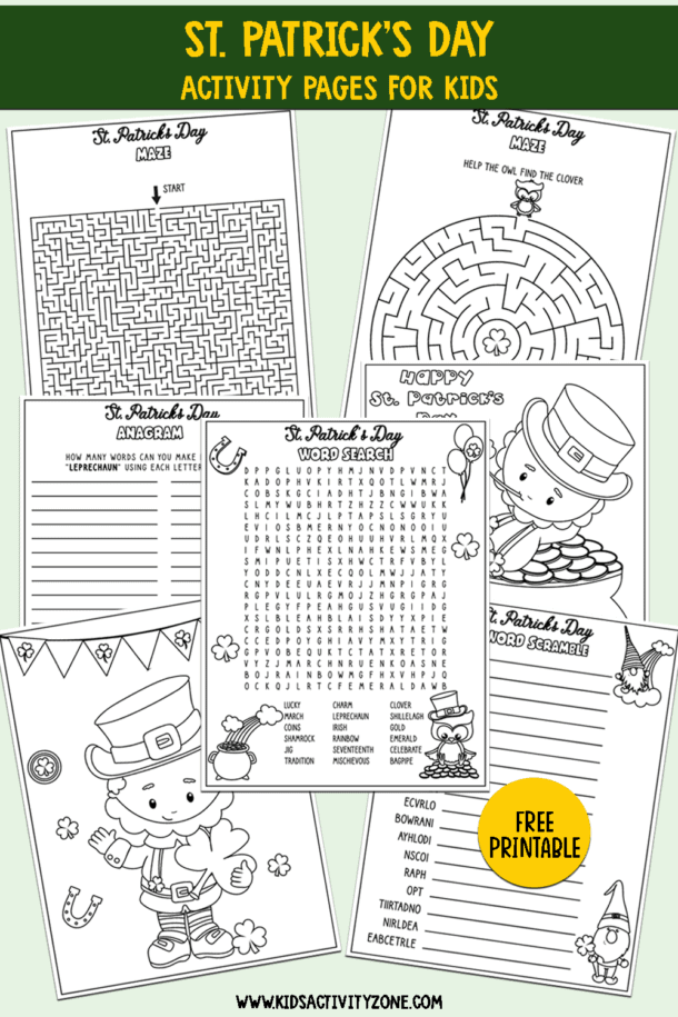 St. Patrick's Day Activities Printable - Kids Activity Zone