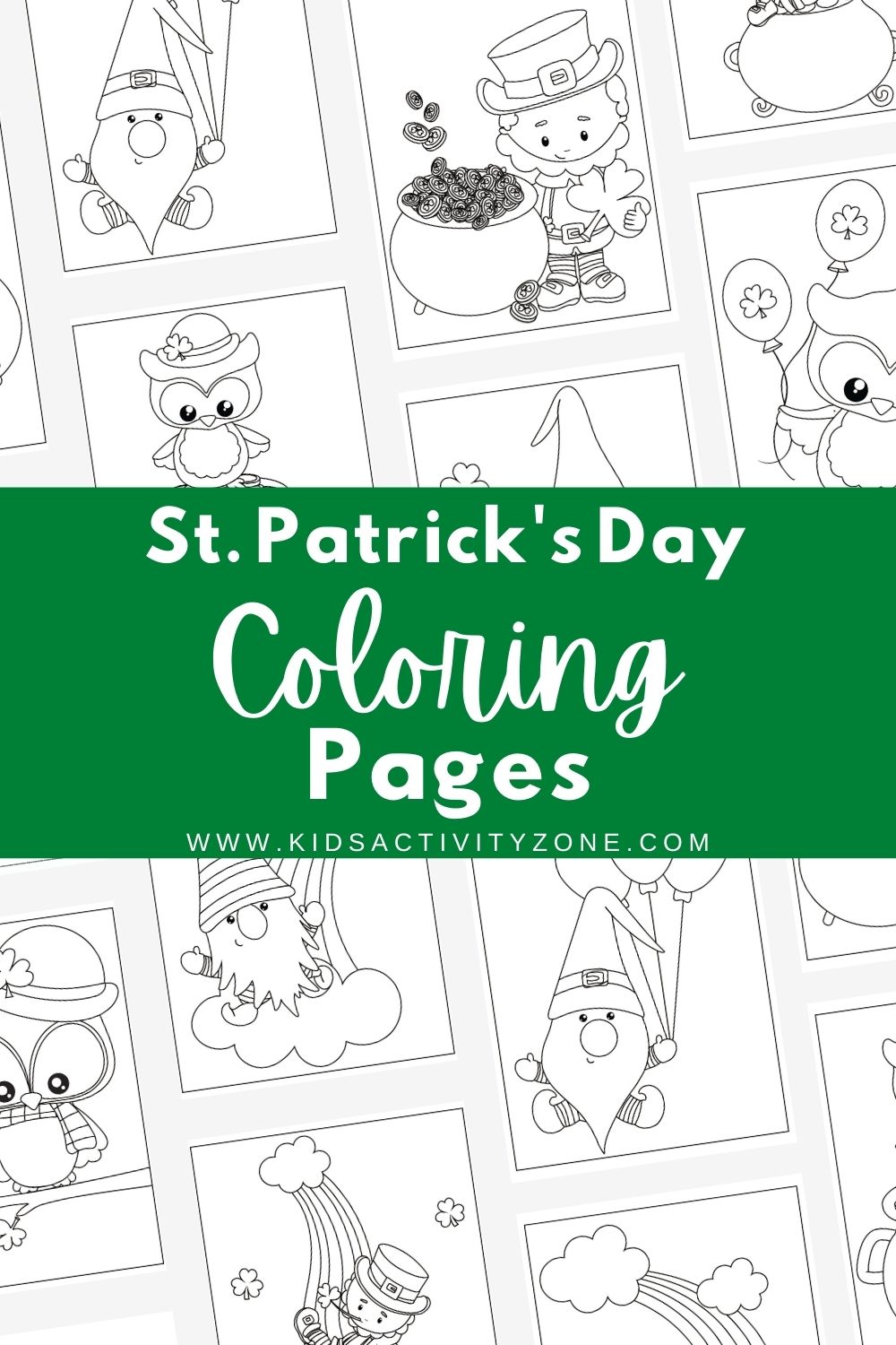 Grab these free downloadable St. Patrick's Day Coloring Pages as a fun activity or a party. Cute and whimsical Leprechauns, Gnomes, Rainbows and more!